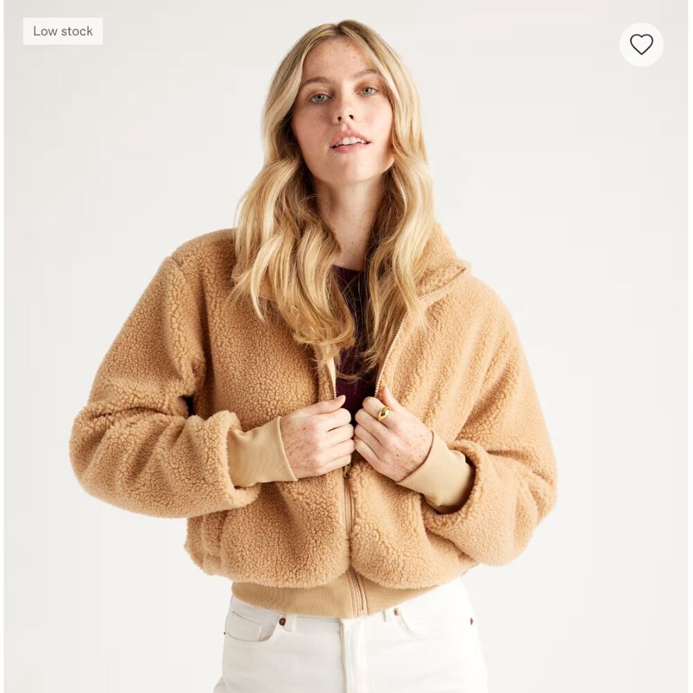 Quince Sherpa Puffer Jacket Women's Size XL Color: Camel